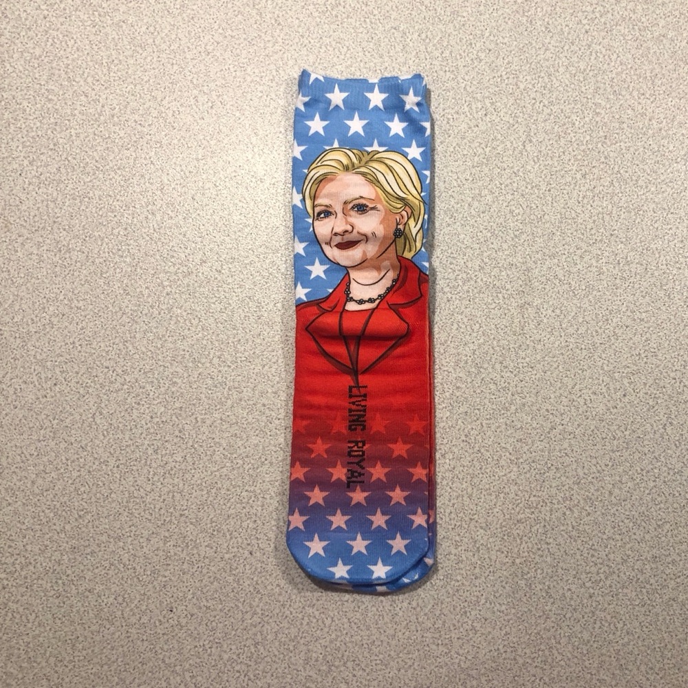 LIVINGROYAL “ Hillary Clinton” double sided socks